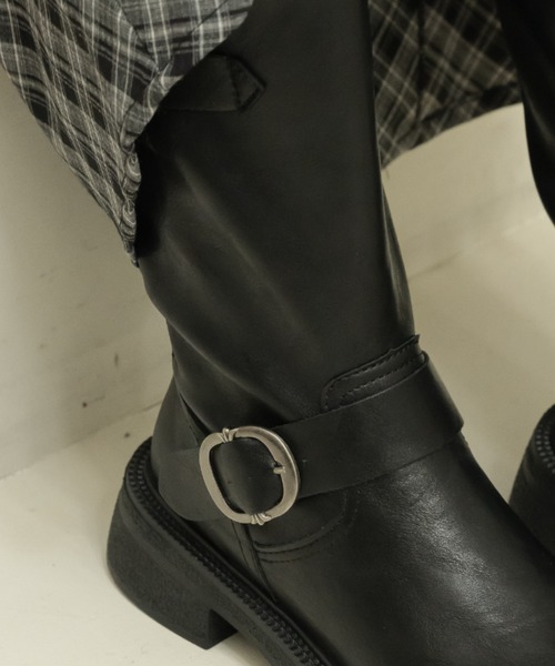 Birthday room（バースデイルーム）の「Wベルトエンジニアブーツ / double belt engineer boots（ブーツ・レディース・ブラウン/ブラック・SMALL/MEDIUM/LARGE）」の4枚目の写真