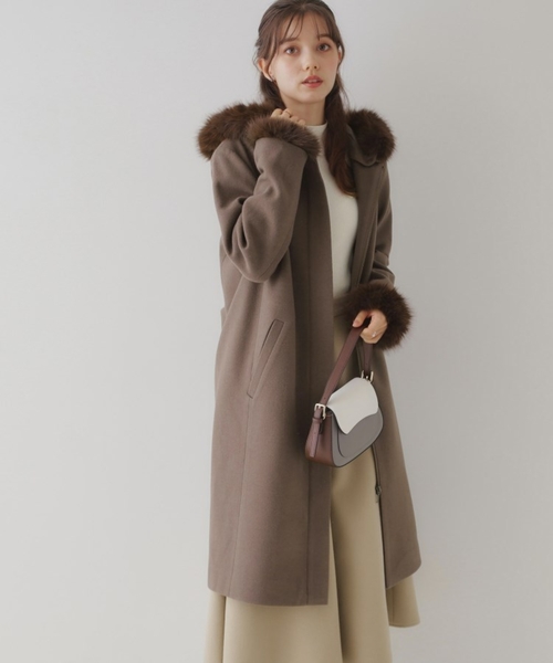 couture brooch（クチュールブローチ）の「◆フードフェイクファーマルチウェイコート（その他アウター・レディース・ナチュラル/ブラウン系・42/40/38/36）」の11枚目の写真