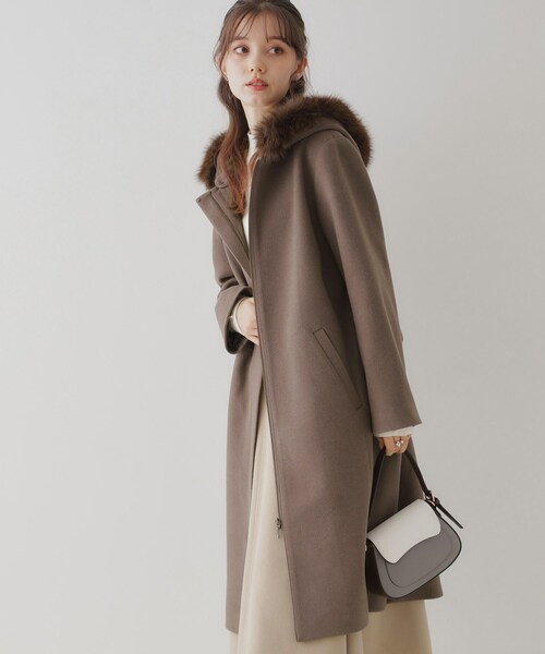 couture brooch（クチュールブローチ）の「◆フードフェイクファーマルチウェイコート（その他アウター・レディース・ナチュラル/ブラウン系・42/40/38/36）」の14枚目の写真