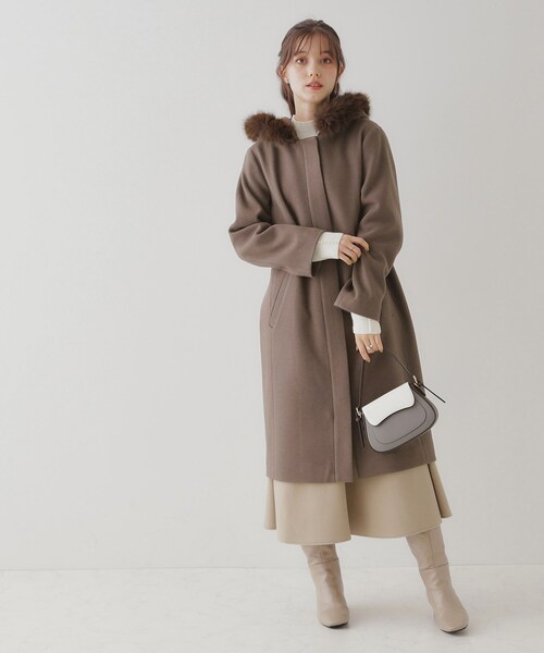 couture brooch（クチュールブローチ）の「◆フードフェイクファーマルチウェイコート（その他アウター・レディース・ナチュラル/ブラウン系・42/40/38/36）」の22枚目の写真