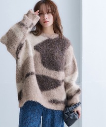 Soiunique | 3色使いブークレジャガードニット［Soiunique］(ニット/セーター)