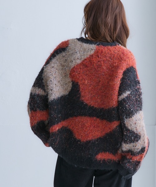 Soiunique（スワユニーク）の「3色使いブークレジャガードニット［Soiunique］（ニット/セーター・レディース・ブラック/ブルー/ベージュ・LL/M/L）」の15枚目の写真