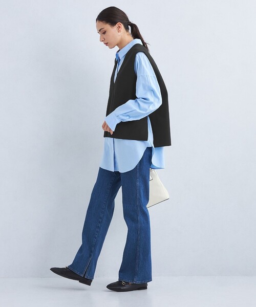 専用　UNITED ARROWS ミックスツイードライクジレ コバルト UNITED ARROWS ミックスツイードライク ジレ 「green label relaxing