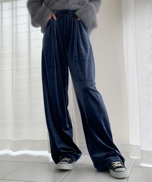 最終値下げ　新品 OHGA ベロアパンツ　M 選べる股下 3丈 ジャージタッチ[品番：ELEW0001661