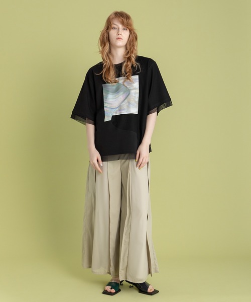AULA AILA（アウラアイラ）の「シェルプリントTシャツ（Tシャツ/カットソー・レディース・ブラック/グレー/ホワイト・0）」の15枚目の写真