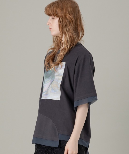 AULA AILA（アウラアイラ）の「シェルプリントTシャツ（Tシャツ/カットソー・レディース・ブラック/グレー/ホワイト・0）」の16枚目の写真