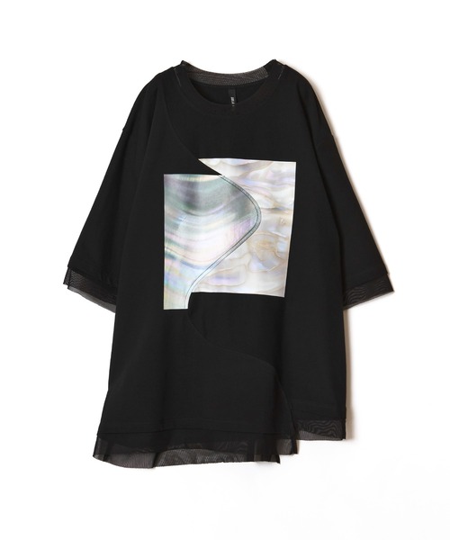 AULA AILA（アウラアイラ）の「シェルプリントTシャツ（Tシャツ/カットソー・レディース・ブラック/グレー/ホワイト・0）」の21枚目の写真