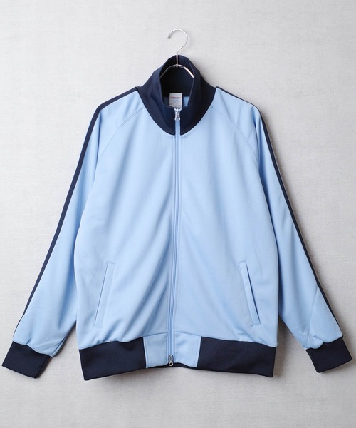 United Athle（ユナイテッドアスレ）の「【CBT1】【United Athle】7.0オンス スムース ラグランスリーブ トラック ジャケット 1901（ナイロンジャケット・レディース・ブラック×ホワイト/サンドベージュ/ブラック×ゴールド/ライトグレー/サックスブルー・LARGE/MEDIUM）」の5枚目の写真