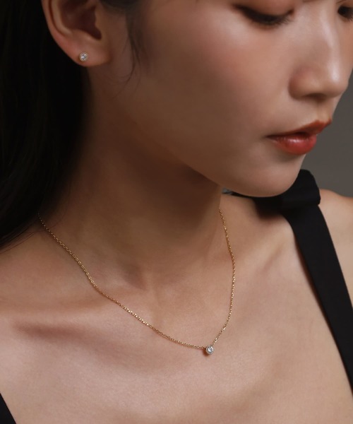 LHME(エルエイチエムイー)の「【WEB限定】”twinkle”1粒ビジューネックレス/ジルコニア/スペシャルパッケージ/サージカルステンレス(金属アレルギー対応)【LHME / エルエイチエムイー】(ネックレス・レディース・ゴールド・40cm)」の9枚目の写真