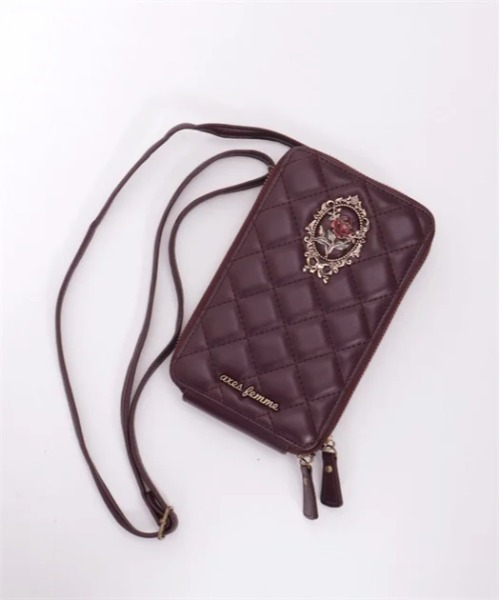 axes femme(アクシーズファム)の「ローズモチーフポシェット(ショルダーバッグ・レディース・ワイン/ブラック・FREE)」の7枚目の写真