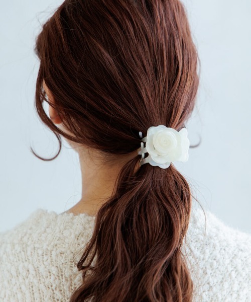 flower（フラワー）の「ジューシーローズクリップ（バレッタ/ヘアクリップ・レディース・ピンク/ホワイト・FREE）」の3枚目の写真