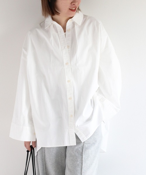 cepo（セポ）の「バックシャーリングシャツワンピース（シャツ/ブラウス・レディース・オフホワイト/ブルー/ベージュ・M）」の2枚目の写真