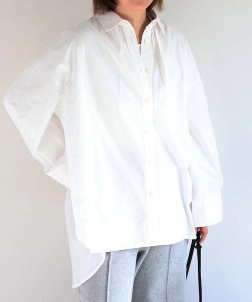 cepo（セポ）の「バックシャーリングシャツワンピース（シャツ/ブラウス・レディース・オフホワイト/ブルー/ベージュ・M）」の10枚目の写真