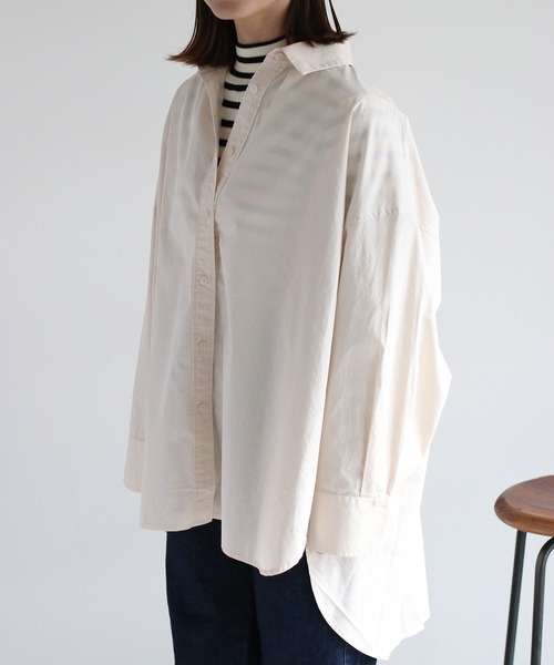 cepo（セポ）の「バックシャーリングシャツワンピース（シャツ/ブラウス・レディース・オフホワイト/ブルー/ベージュ・M）」の16枚目の写真