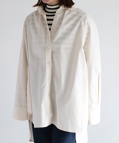 cepo（セポ）の「バックシャーリングシャツワンピース（シャツ/ブラウス・レディース・オフホワイト/ブルー/ベージュ・M）」の15枚目の写真
