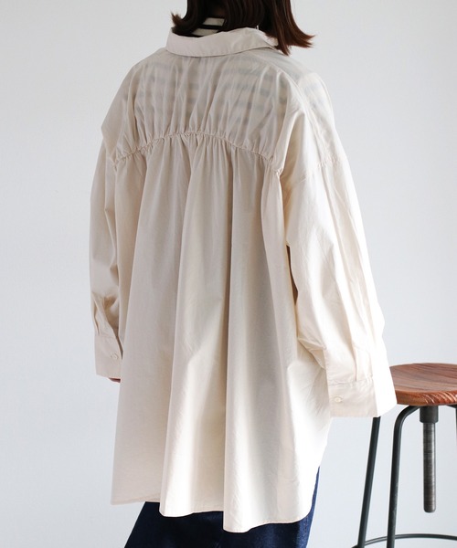 cepo（セポ）の「バックシャーリングシャツワンピース（シャツ/ブラウス・レディース・オフホワイト/ブルー/ベージュ・M）」の18枚目の写真