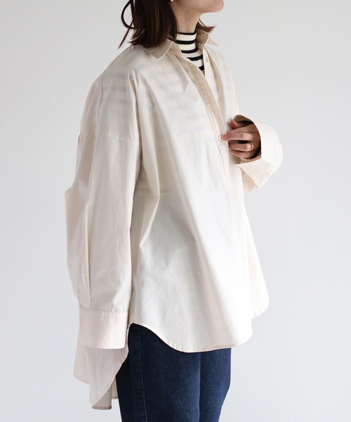 cepo（セポ）の「バックシャーリングシャツワンピース（シャツ/ブラウス・レディース・オフホワイト/ブルー/ベージュ・M）」の20枚目の写真