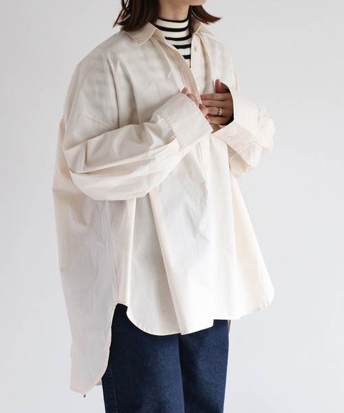 cepo（セポ）の「バックシャーリングシャツワンピース（シャツ/ブラウス・レディース・オフホワイト/ブルー/ベージュ・M）」の21枚目の写真