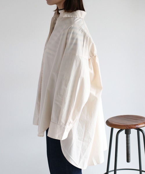 cepo（セポ）の「バックシャーリングシャツワンピース（シャツ/ブラウス・レディース・オフホワイト/ブルー/ベージュ・M）」の17枚目の写真