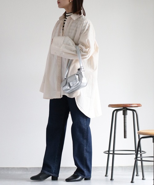 cepo（セポ）の「バックシャーリングシャツワンピース（シャツ/ブラウス・レディース・オフホワイト/ブルー/ベージュ・M）」の22枚目の写真