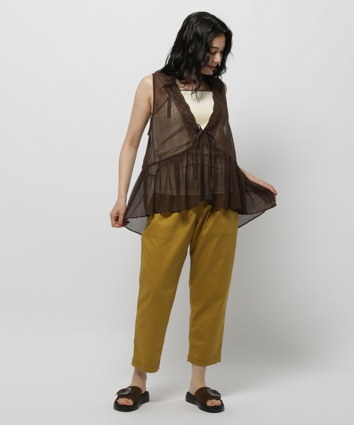 niko and...（ニコアンド）の「ストレッチテーパードパンツ2（その他パンツ・レディース・ベージュ/ブラック/ライトグレー/グリーン/ライトブルー/インディゴブルー/アイボリー/ブルー系その他/グレー系その他/マスタード/ネイビー/ダークブラウン・SMALL/MEDIUM/LARGE）」の22枚目の写真