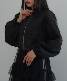 MAGASIN DE MODE Onjna（マガジンデモードオンジェナ ）の「【MAGASIN DE MODE Onjna】Balloon sleeve short zip jacket / バルーンスリーブ ショートジップジャケット trc（その他アウター）」