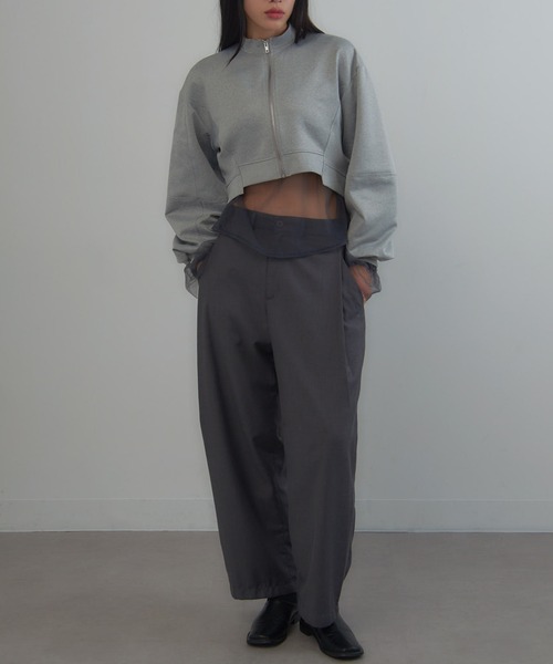 MAGASIN DE MODE Onjna（マガジンデモードオンジェナ ）の「【MAGASIN DE MODE Onjna】Balloon sleeve short zip jacket / バルーンスリーブ ショートジップジャケット trc（その他アウター・レディース・ブラック/オフホワイト/グレー・FREE）」の13枚目の写真