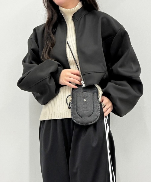 MAGASIN DE MODE Onjna（マガジンデモードオンジェナ ）の「【MAGASIN DE MODE Onjna】Balloon sleeve short zip jacket / バルーンスリーブ ショートジップジャケット trc（その他アウター・レディース・ブラック/オフホワイト/グレー・FREE）」の21枚目の写真