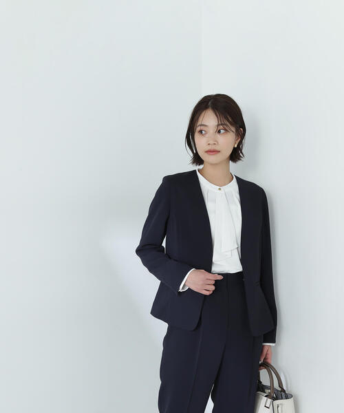 NATURAL BEAUTY BASIC(ナチュラルビューティーベーシック)の「◇ラッフルボウタイブラウス(シャツ/ブラウス・レディース・ダークブルー/オレンジ/オフホワイト・MEDIUM/SMALL)」の19枚目の写真
