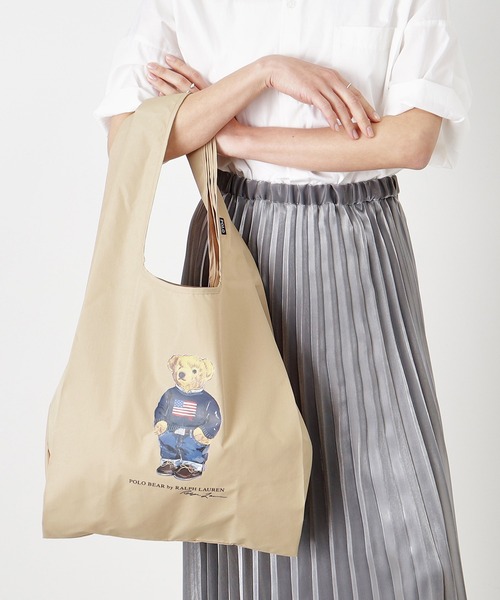 POLO RALPH LAUREN（ポロ ラルフ ローレン）の「ショルダーレインバッグ "FLAG BEAR" ポロベア（トートバッグ・レディース・ベージュ/ブラック/チェリーピンク/ネイビー・FREE）」の7枚目の写真