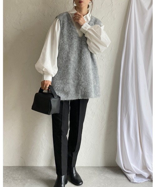 She's Closet(シーズクローゼット)の「長袖 フレア ペプラム 襟付き ウエストタックシャツ ブラウス(シャツ/ブラウス・レディース・ブラック/オフホワイト/ブルー・FREE)」の18枚目の写真