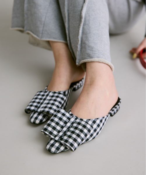 FUULLY STUDIO(フーリィーステューディオ)の「BIGリボンミュール(パンプス・レディース・チェック/ピンク・SMALL/MEDIUM/LARGE)」の18枚目の写真