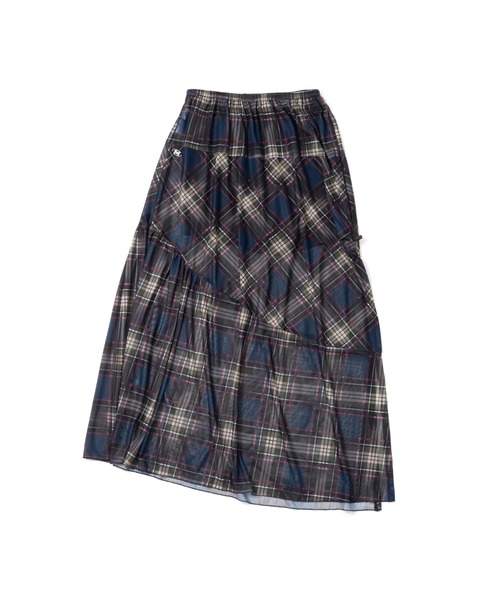 HTH（エイチティーエイチ）の「check long skirt（スカート・レディース・アクア/ふじ色系/ネイビー・フリー）」の2枚目の写真
