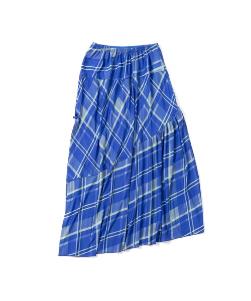 HTH（エイチティーエイチ）の「check long skirt（スカート・レディース・アクア/ふじ色系/ネイビー・フリー）」の9枚目の写真