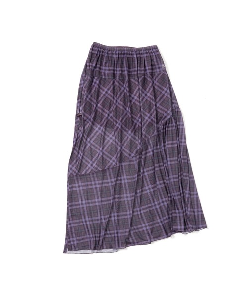 HTH（エイチティーエイチ）の「check long skirt（スカート・レディース・アクア/ふじ色系/ネイビー・フリー）」の8枚目の写真