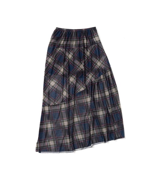 HTH（エイチティーエイチ）の「check long skirt（スカート・レディース・アクア/ふじ色系/ネイビー・フリー）」の10枚目の写真