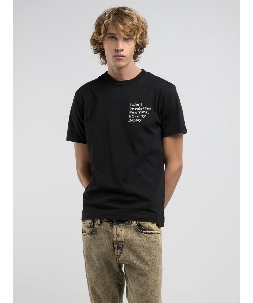 REPLAY(リプレイ)の「ベーシックジャ-ジーコットンTシャツ(Tシャツ/カットソー・メンズ・ホワイト/ブラック・MEDIUM/LARGE/X-LARGE/SMALL)」の2枚目の写真