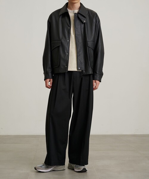 PUBLIC TOKYO（パブリックトウキョウ）の「ハーフジップフェードスウェット（スウェット・メンズ・ダークグレー/ベージュ・1/2）」の15枚目の写真