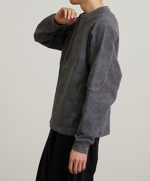 PUBLIC TOKYO（パブリックトウキョウ）の「ハーフジップフェードスウェット（スウェット・メンズ・ダークグレー/ベージュ・1/2）」の16枚目の写真