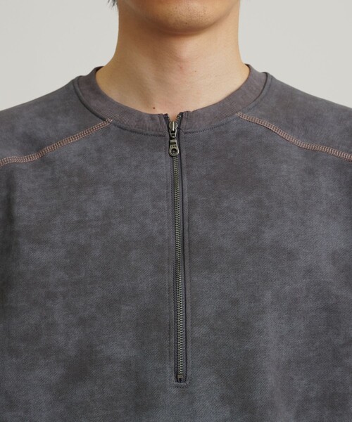 PUBLIC TOKYO（パブリックトウキョウ）の「ハーフジップフェードスウェット（スウェット・メンズ・ダークグレー/ベージュ・1/2）」の18枚目の写真