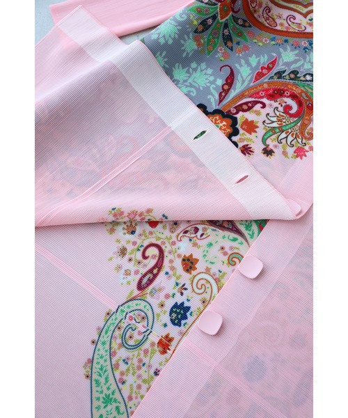 cawaii（カワイイ）の「鮮やかなオリエンタル柄が弾むアコーディオンプリーツロングカーディガン（カーディガン/ボレロ・レディース・ピンク・FREE）」の12枚目の写真