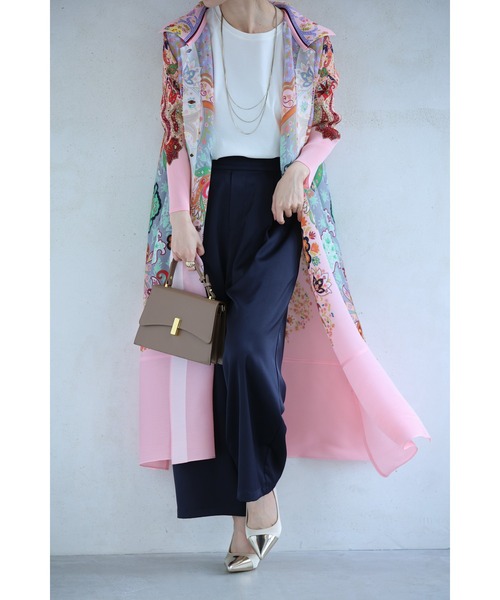 cawaii（カワイイ）の「鮮やかなオリエンタル柄が弾むアコーディオンプリーツロングカーディガン（カーディガン/ボレロ・レディース・ピンク・FREE）」の13枚目の写真