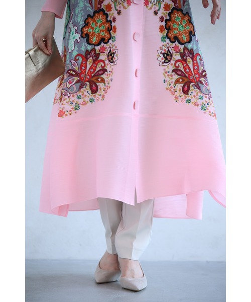 cawaii（カワイイ）の「鮮やかなオリエンタル柄が弾むアコーディオンプリーツロングカーディガン（カーディガン/ボレロ・レディース・ピンク・FREE）」の16枚目の写真