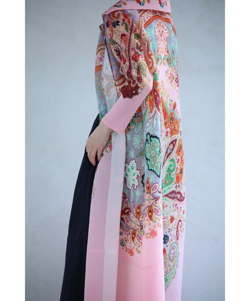 cawaii（カワイイ）の「鮮やかなオリエンタル柄が弾むアコーディオンプリーツロングカーディガン（カーディガン/ボレロ・レディース・ピンク・FREE）」の17枚目の写真