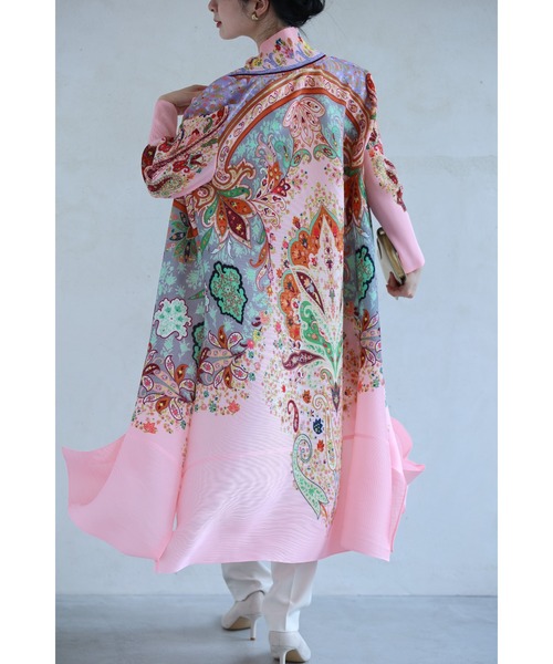 cawaii（カワイイ）の「鮮やかなオリエンタル柄が弾むアコーディオンプリーツロングカーディガン（カーディガン/ボレロ・レディース・ピンク・FREE）」の19枚目の写真