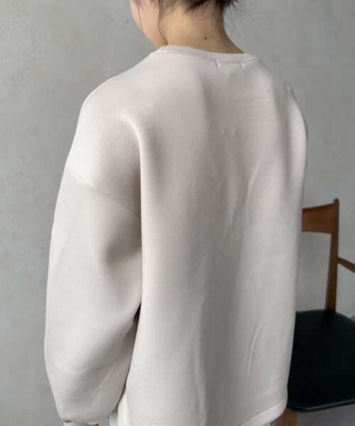 DouDou(ドゥドゥ)の「【WEB限定】レーススリーブダンボールトップス(Tシャツ/カットソー・レディース・ベージュ/ブラック/オフホワイト・FREE)」の8枚目の写真