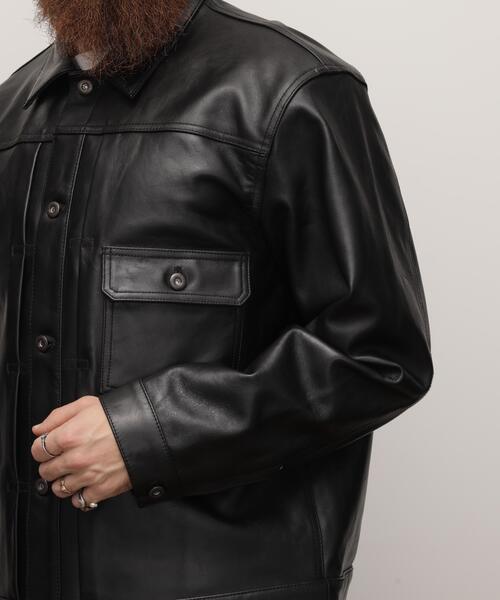 schott(ショット)の「Schott/ショット/SHEEP LEATHER 1st TRACKER JACKET/シープレザー Gジャン(ライダースジャケット・メンズ・ブラック・S/2XL/XL/M/L)」の7枚目の写真