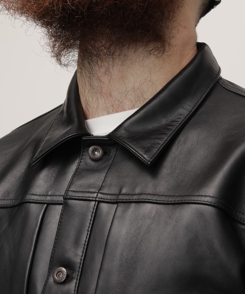schott（ショット）の「Schott/ショット/SHEEP LEATHER 1st TRACKER JACKET/シープレザー Gジャン（ライダースジャケット・メンズ・ブラック・S/2XL/XL/M/L）」の5枚目の写真