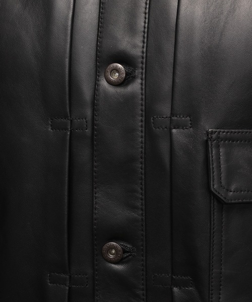 schott（ショット）の「Schott/ショット/SHEEP LEATHER 1st TRACKER JACKET/シープレザー Gジャン（ライダースジャケット・メンズ・ブラック・S/2XL/XL/M/L）」の8枚目の写真