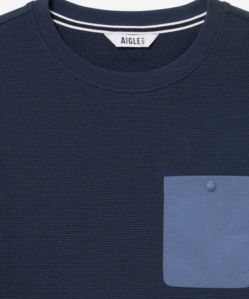 AIGLE(エーグル)の「UVカット ショートスリーブ ワッフルポケット半袖Tシャツ(Tシャツ/カットソー・レディース・ベージュ/ダークブルー・L/M/S)」の12枚目の写真